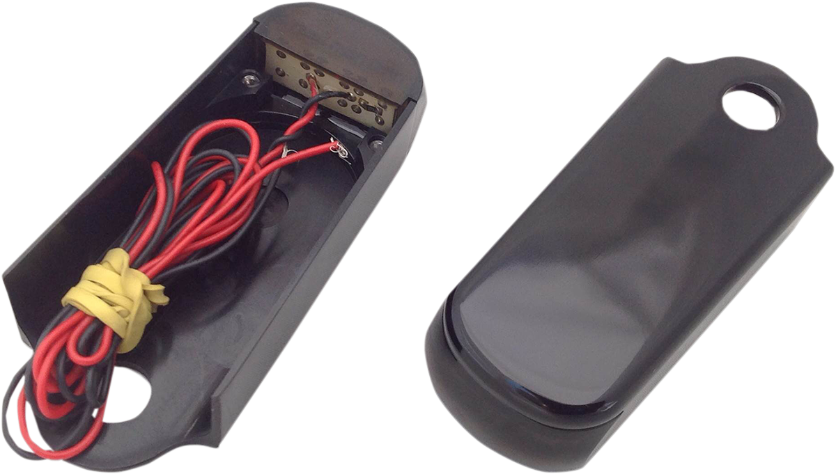 Alloy Art Fender Strut LED Marker Lights Raw w/ red LED, smoke lens SSL-BS