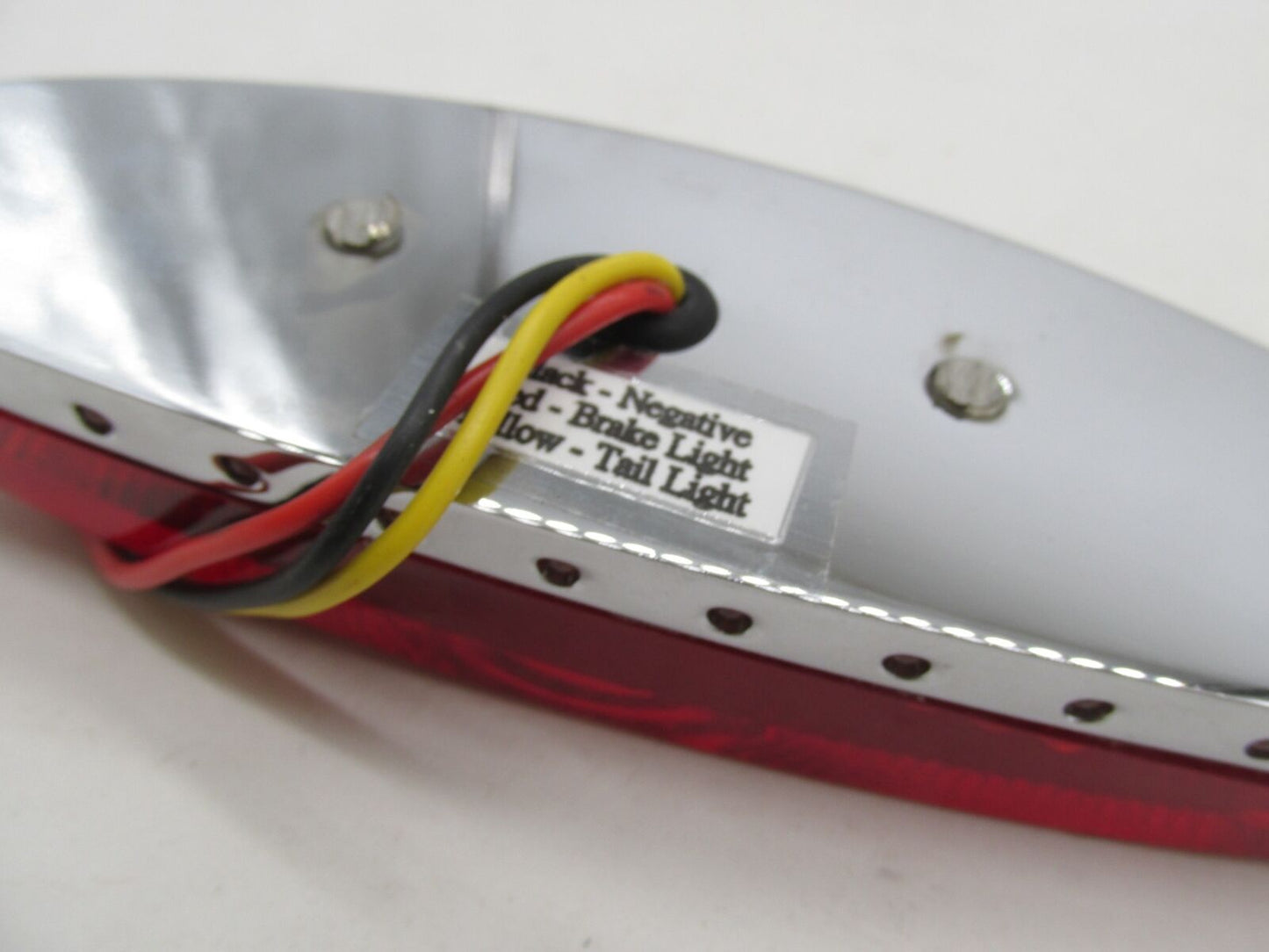 Harley Chopper KustomWerkz LED Red Chrome Taillight 6.5" x 1-7/8" 76191