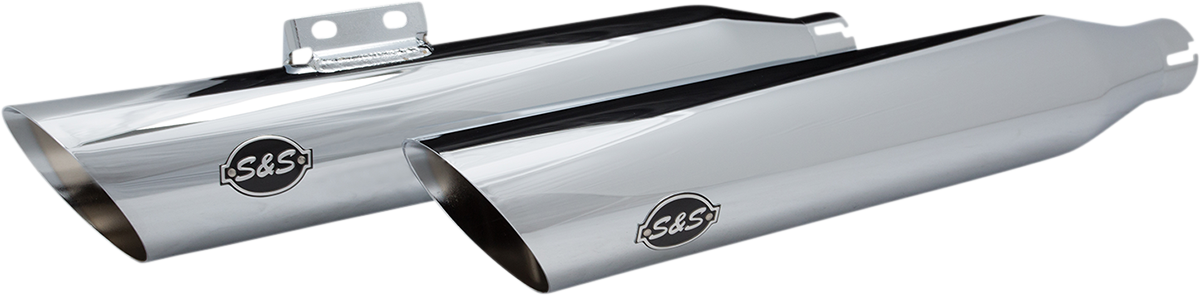 S & S Cycle Slash Cut 50 State Slip-On Mufflers Chrome 550-0753B