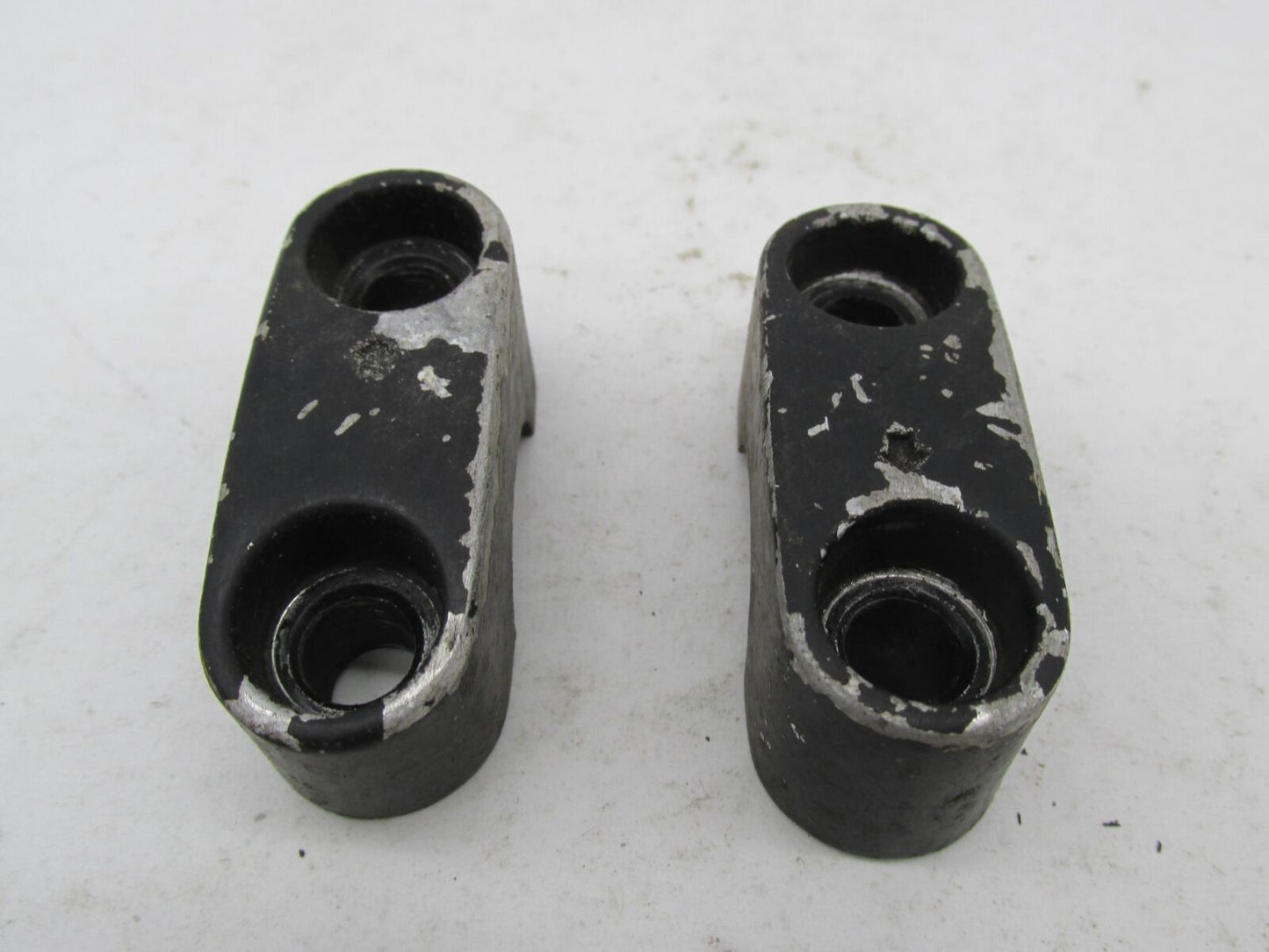 Pair of Vintage Triumph BSA Black Axle Fork Clamps Caps