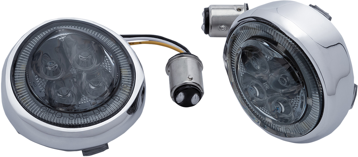 CIRO LED Lighted Fang Signal Light Inserts Chrome - Smoke 45600
