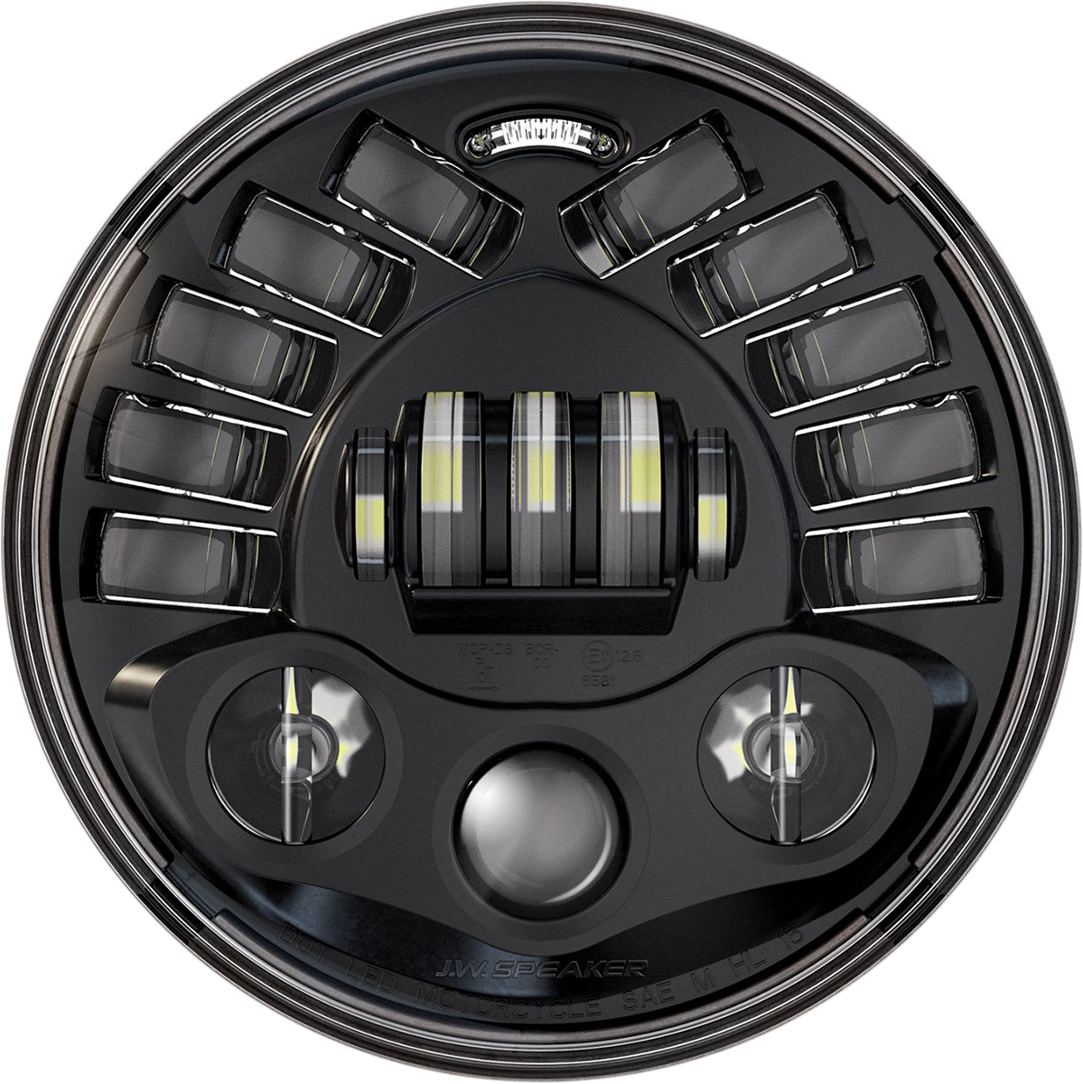 Custom Dynamics Adaptive Headlight with Adapter 7" Black PB7A14B