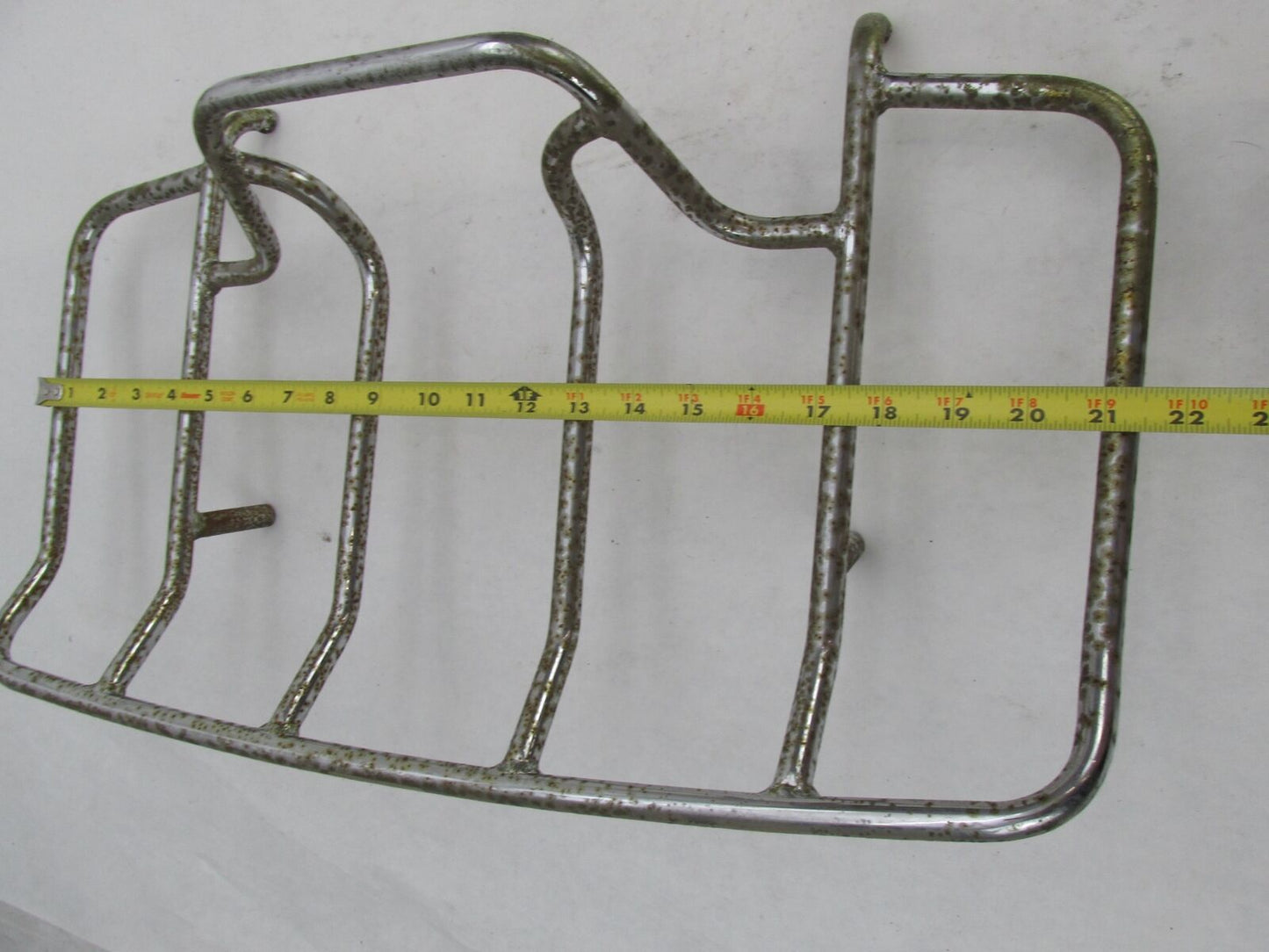 Used Motorcycle Chrome Patina Luggage Rack 22" x 12"