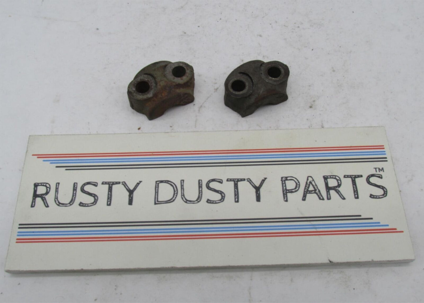 Pair of Vintage Triumph BSA Early Pre Unit Front Axle Fork Covers Clamps