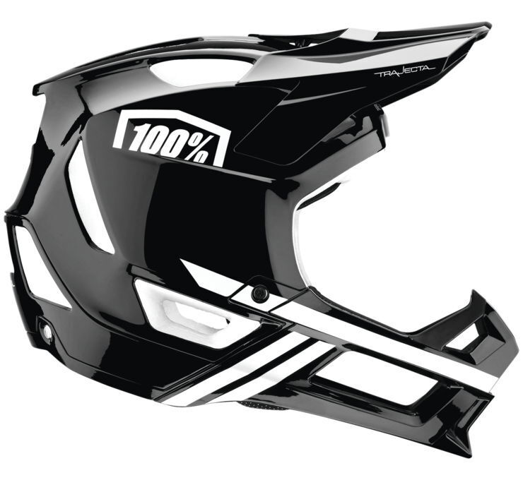 100% Trajecta Helmet Black/White Large 80021-011-12