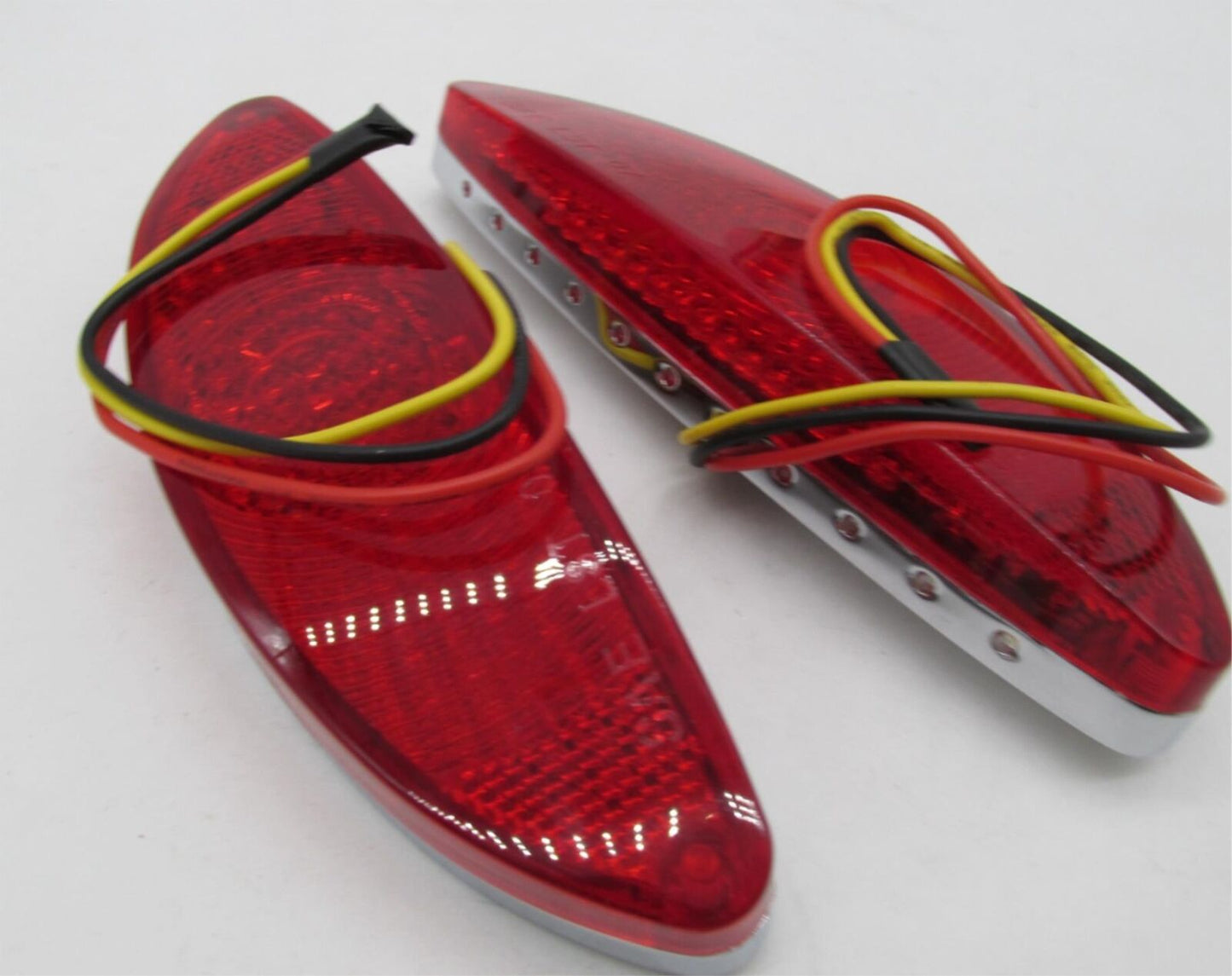 Harley Chopper KustomWerkz LED Red Chrome Taillight 6.5" x 1-7/8" 76191