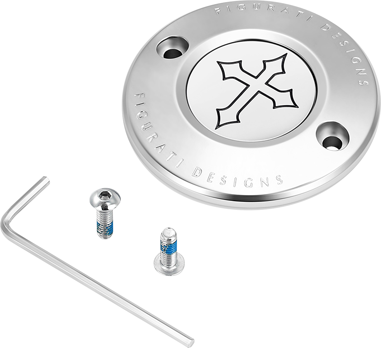FIGURATI DESIGNS Timing Cover 2 Hole Stainless Steel Cross FD41-TC-2H-SS