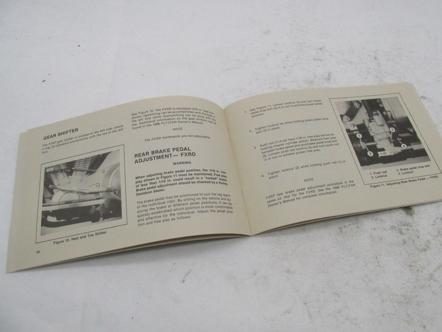 Harley-Davidson 1986 FXRT FXRD 13400cc 5 Speed Owner's Manual Book 99465-86S