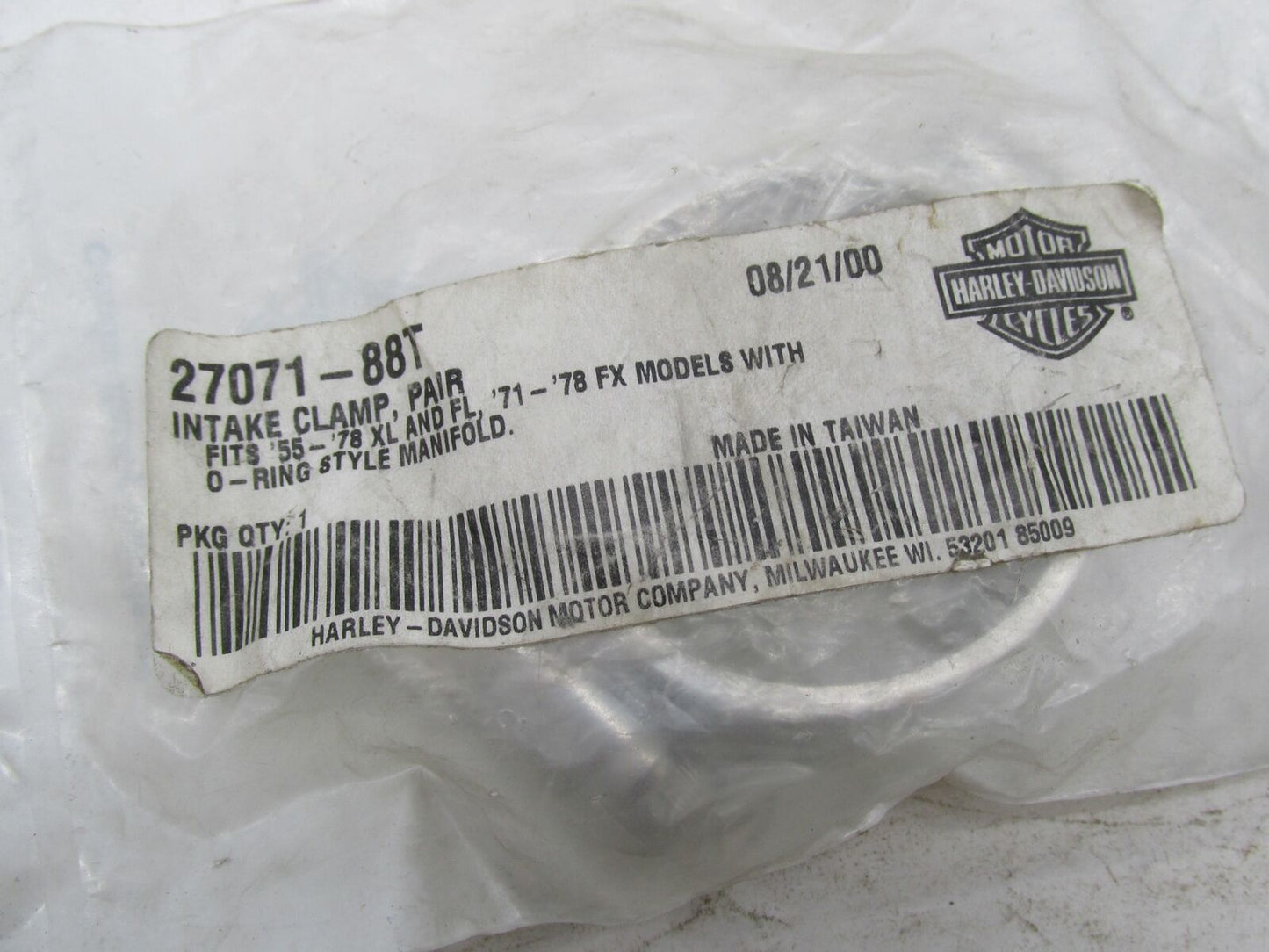 Harley-Davidson Genuine NOS Chrome Intake Clamp 27071-88T