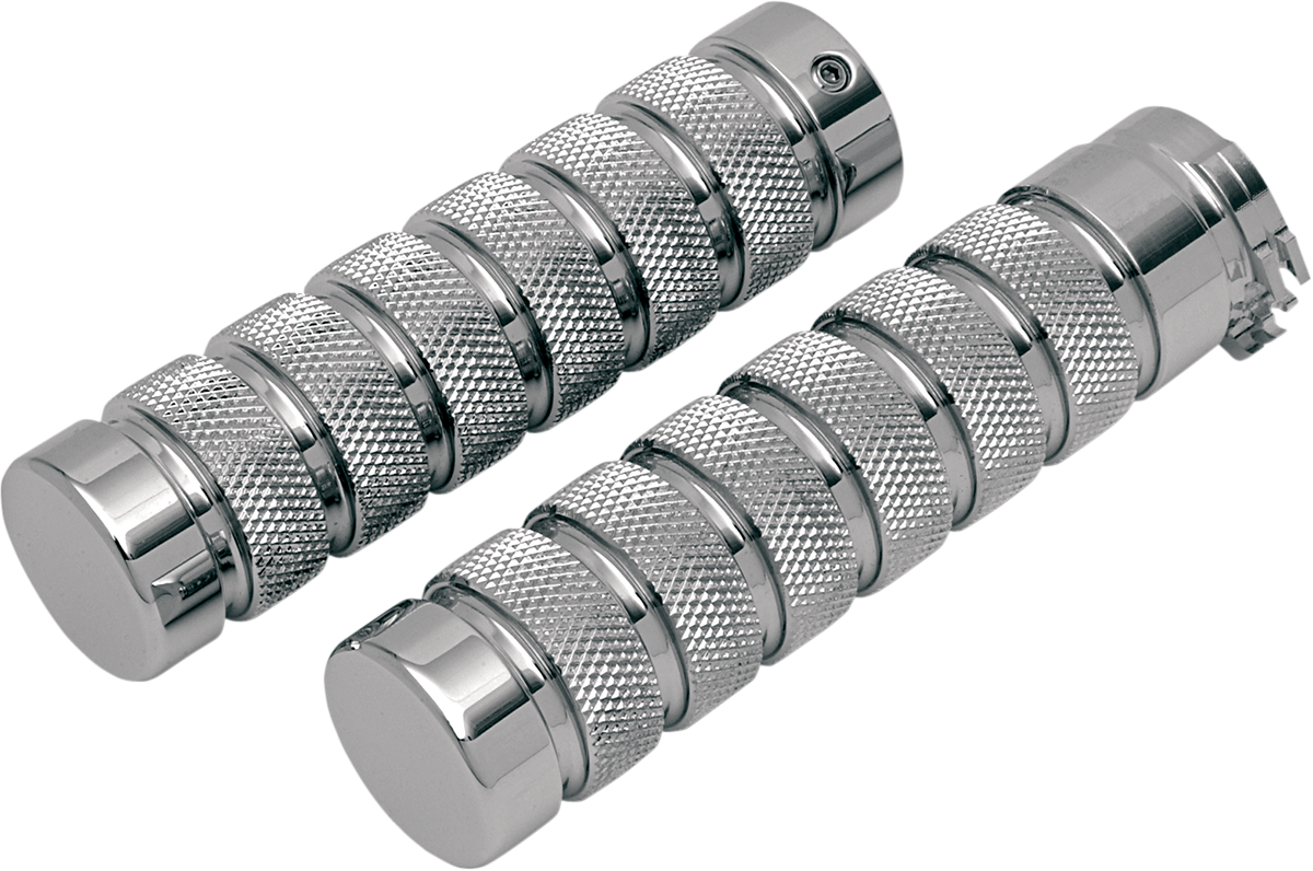 Accutronix Elite Chrome Billet Grips Knurled-Notch GR100-KNC
