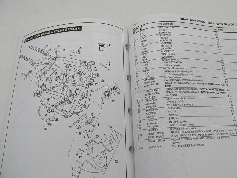 Harley-Davidson Official Factory 2010 FXDFSE2 Models Parts Catalog 994