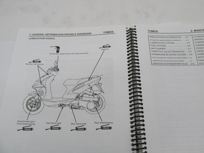 Tomos Nitro 50CC Scooter Moped Service Manual Book