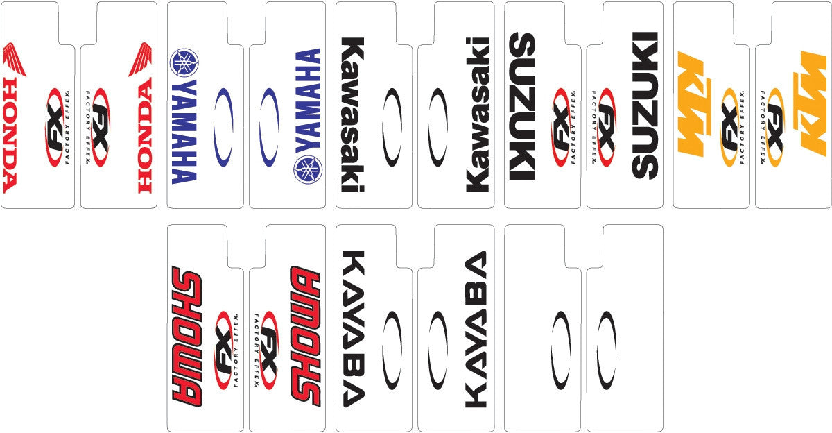 Factory Effex Clear Upper Fork Graphics Kawasaki - Black FX06-38104