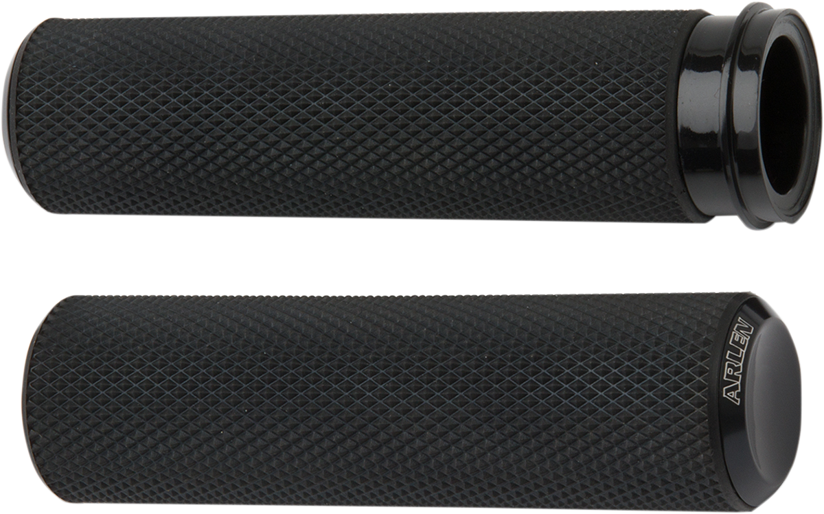 Arlen Ness Cable Style Fusion Series Grips Black Knurled 07-325