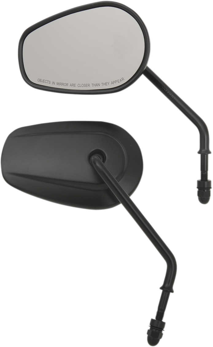 Drag Specialties Teardrop Mirrors Long Black 0640-1310