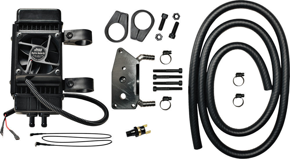 Jagg Oil Coolers Vertical Frame-Mount 10 Row Fan Assisted Oil Cooler Kit 761-...
