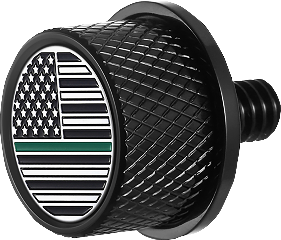 FIGURATI DESIGNS Seat Mounting Knob Black - Green Line American Flag FD72-SEA...