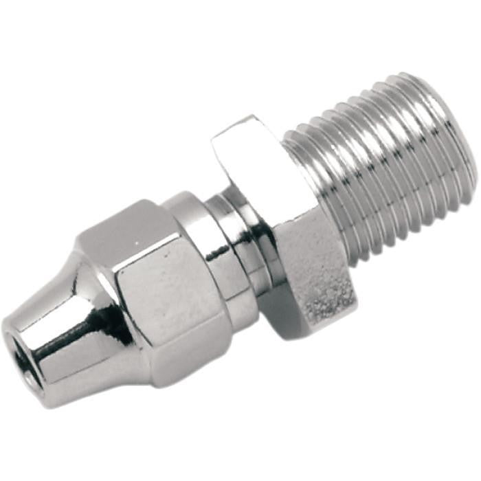 Drag Specialties Universal Chrome Male Straight Master Cylinder/Single Fittin...