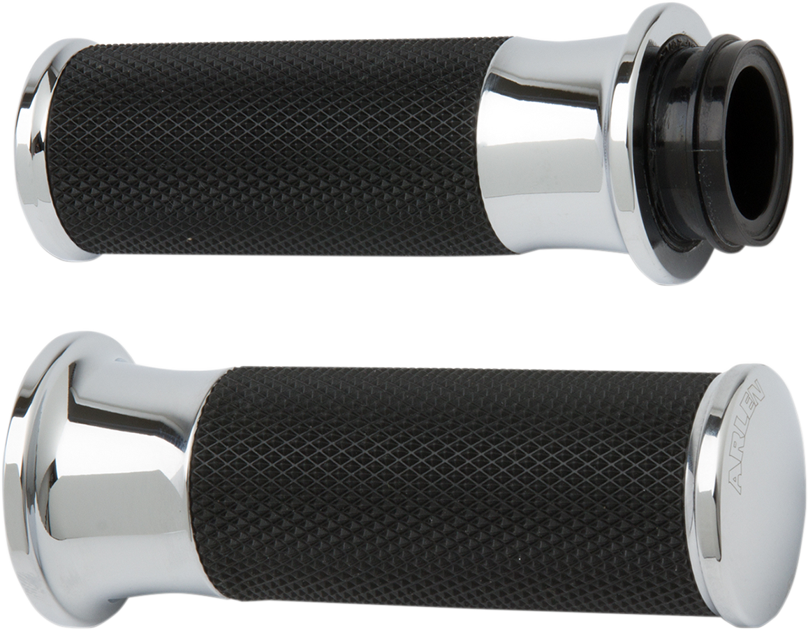Arlen Ness Cable Style Fusion Series Grips Chrome Smoothie 07-320