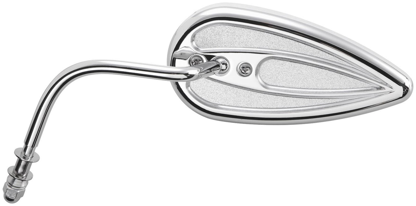 Arlen Ness Die-Cast Mirrors Chrome Teardrop Left 13-035
