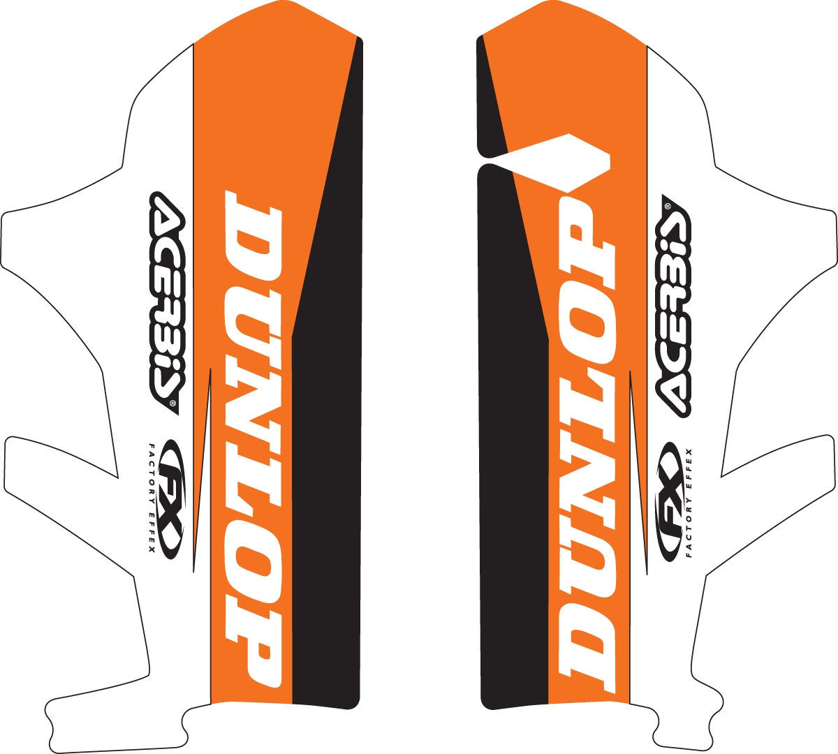 Factory Effex Lower Fork Guard Graphics Orange 17-40506