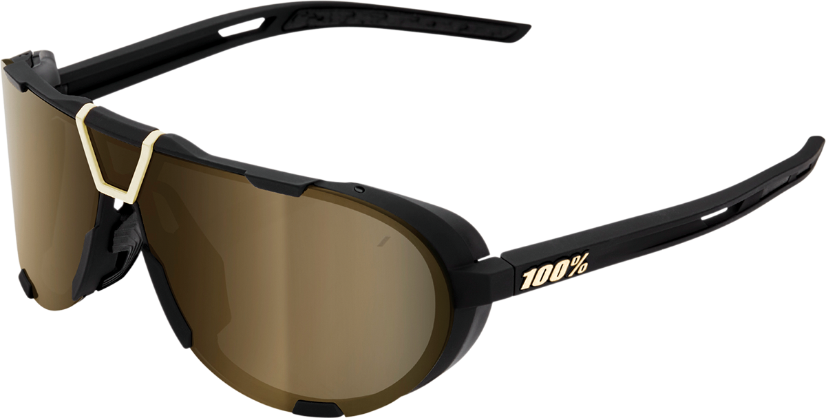 100% Westcraft Sunglasses Soft Tact Black - Soft Gold Mirror 61046-258-01