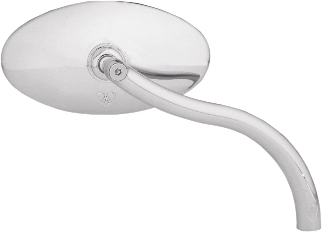 Arlen Ness Die-Cast Mirrors Chrome Cat-Eye Soft Bend Smooth 13-046