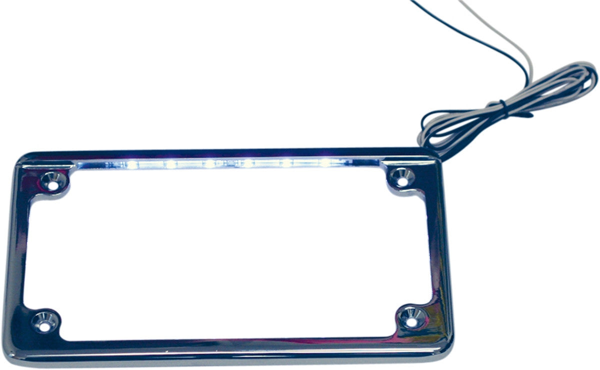 Custom Dynamics LED License Plate Frame Chrome LPF-HRZ-C-LP