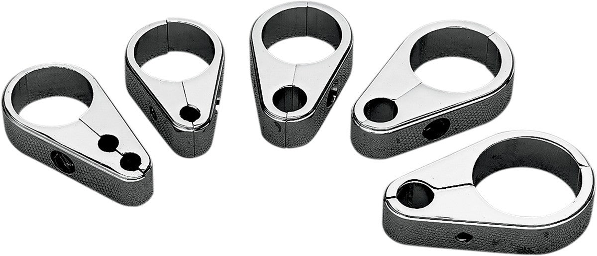 Drag Specialties Chrome Die-Cast Cable Guide Clutch Cable Clamp 1in.