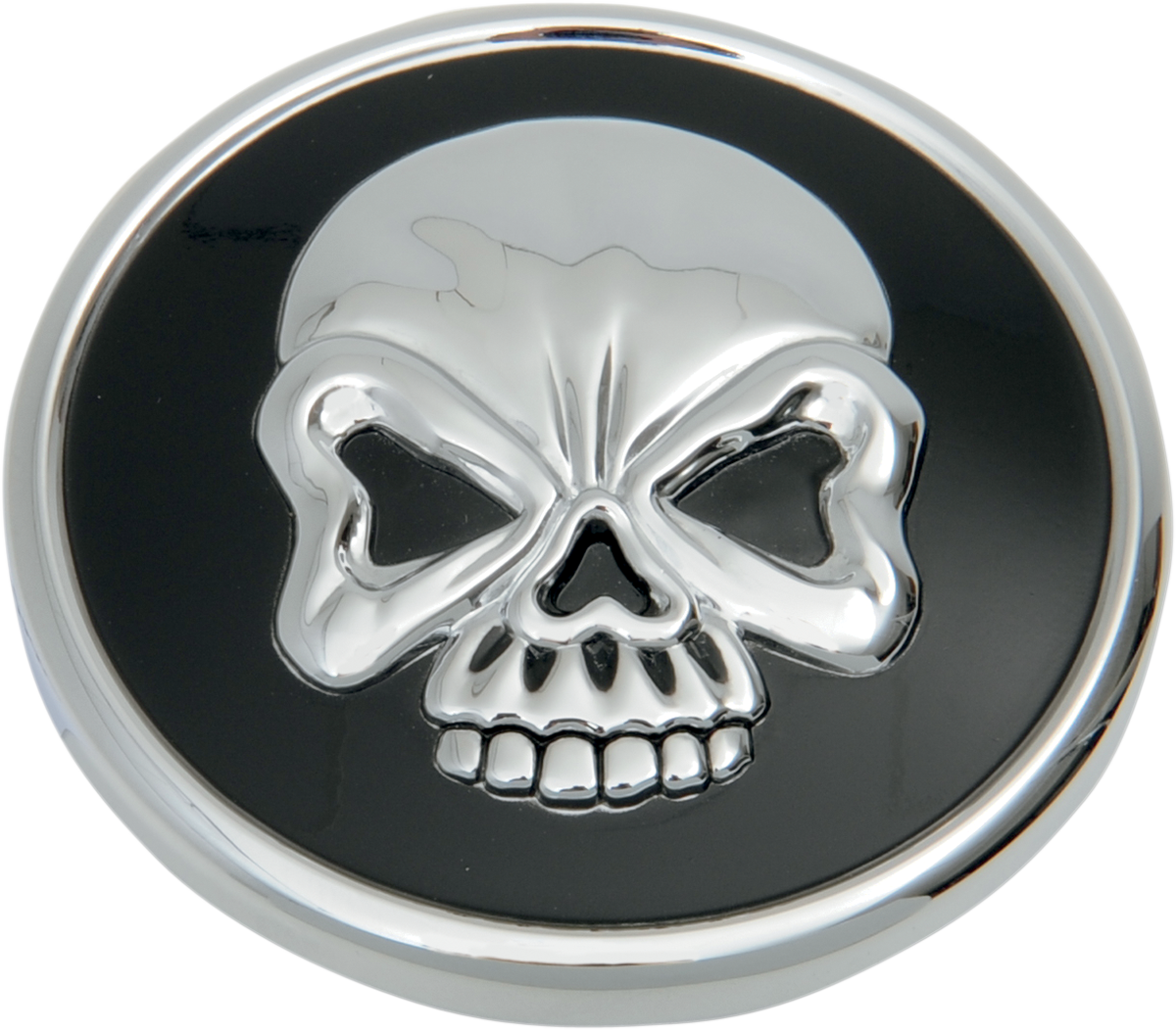 Drag Specialties Skull Gas Caps W/Screw In Caps Vented Chrome 0703-0523