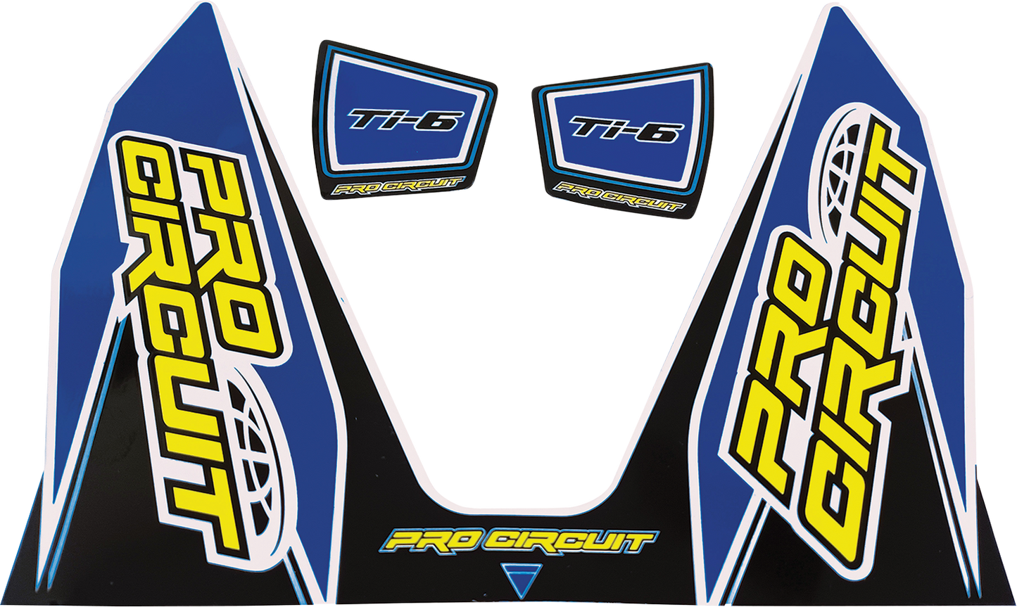 Pro Circuit Ti-6 Exhaust Decals Dark Blue DC22TI6-DB