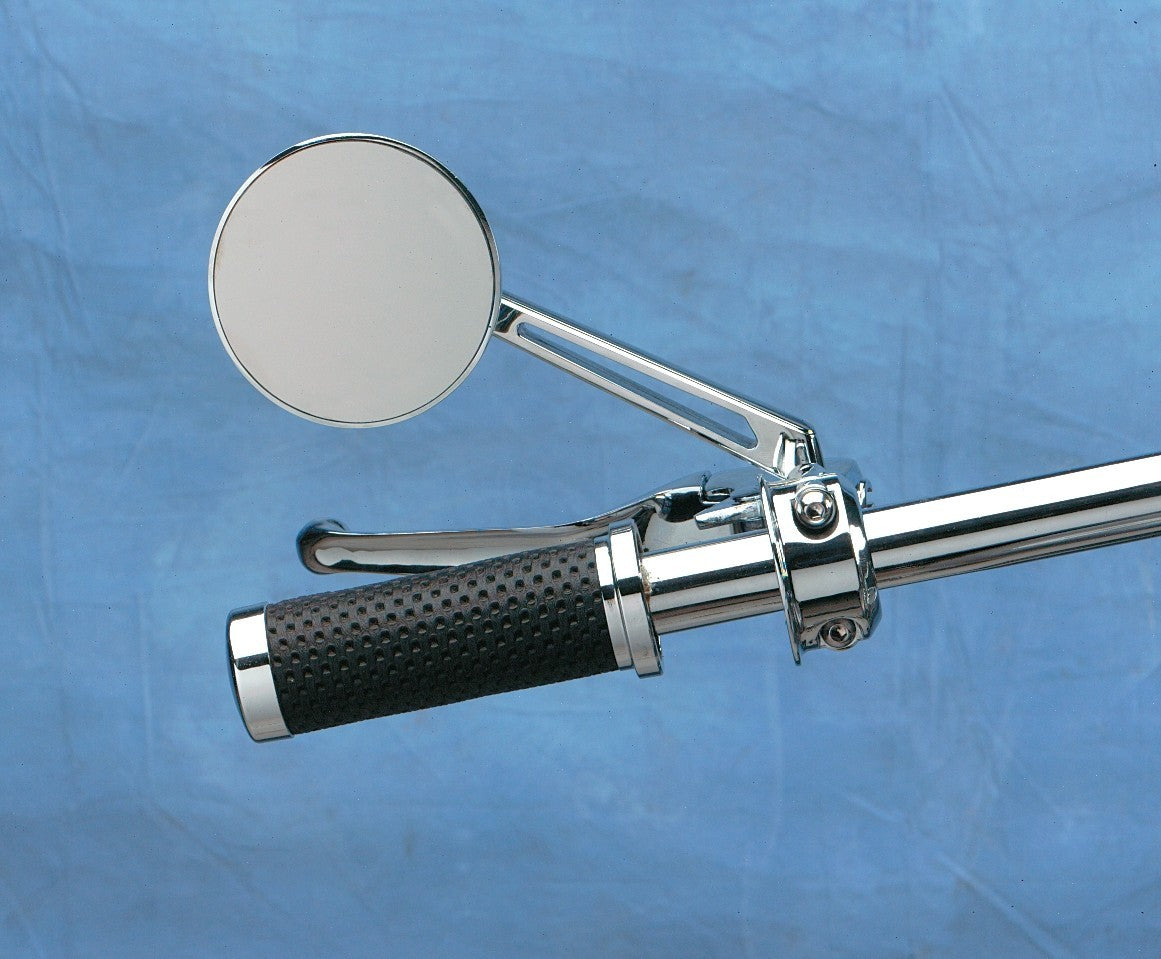 Drag Specialties Drag-Ness Round Series Mirror with Stealth II Stem DS-302156