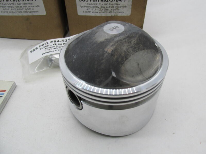 Set of S&S Cycle 3-3/16" +.040 Harley 1972-85 Sportster Pistons & Rings 92-3704