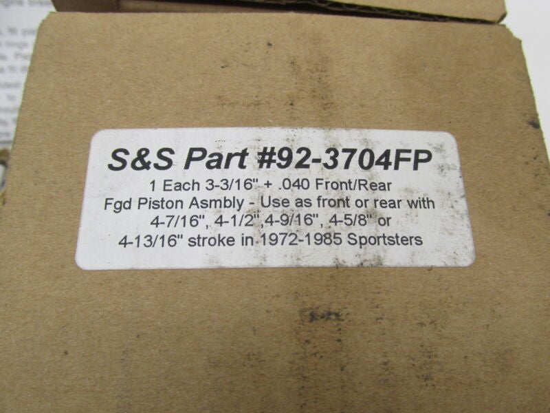 Set of S&S Cycle 3-3/16" +.040 Harley 1972-85 Sportster Pistons & Rings 92-3704