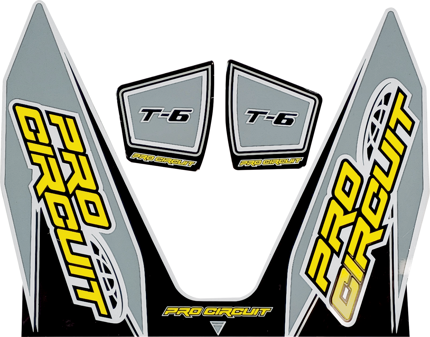 Pro Circuit T-6 Exhaust Decals Gray DC22T6-GRAY