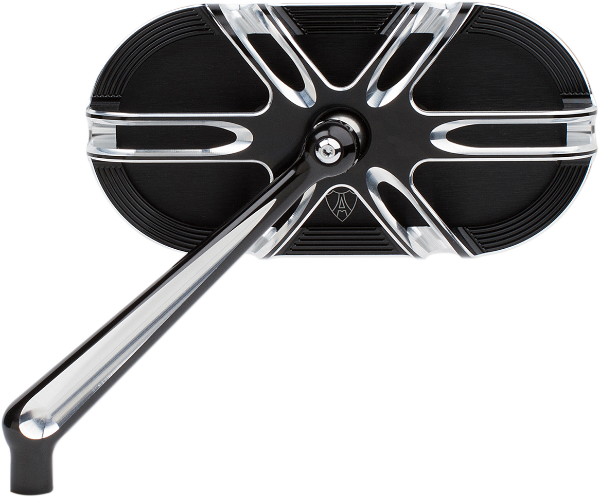 Arlen Ness Caged Series Mirrors Left Black Deep Cut 13-164