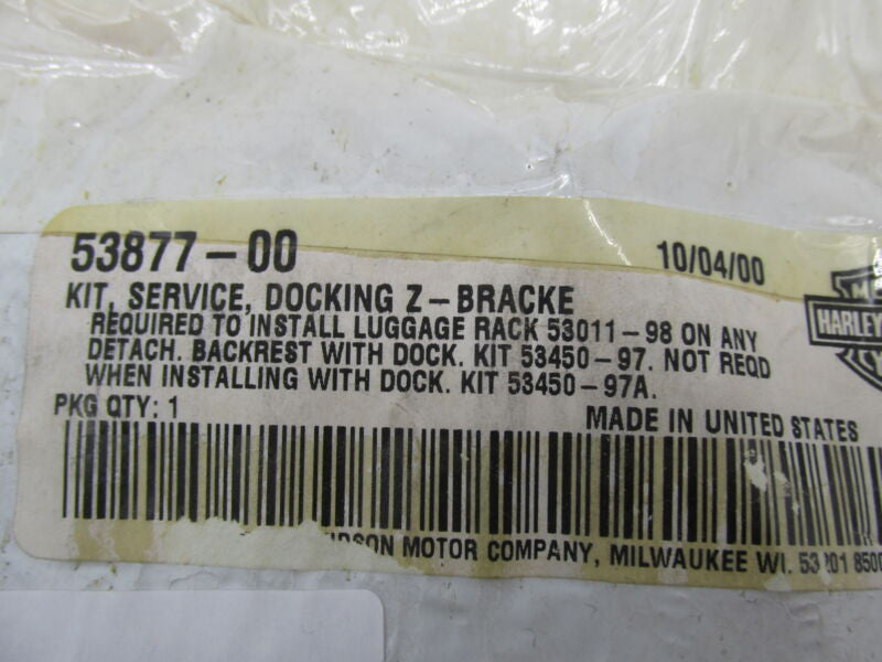 Harley Davidson Genuine NOS Luggage Rack Docking Z Bracket 53877-00