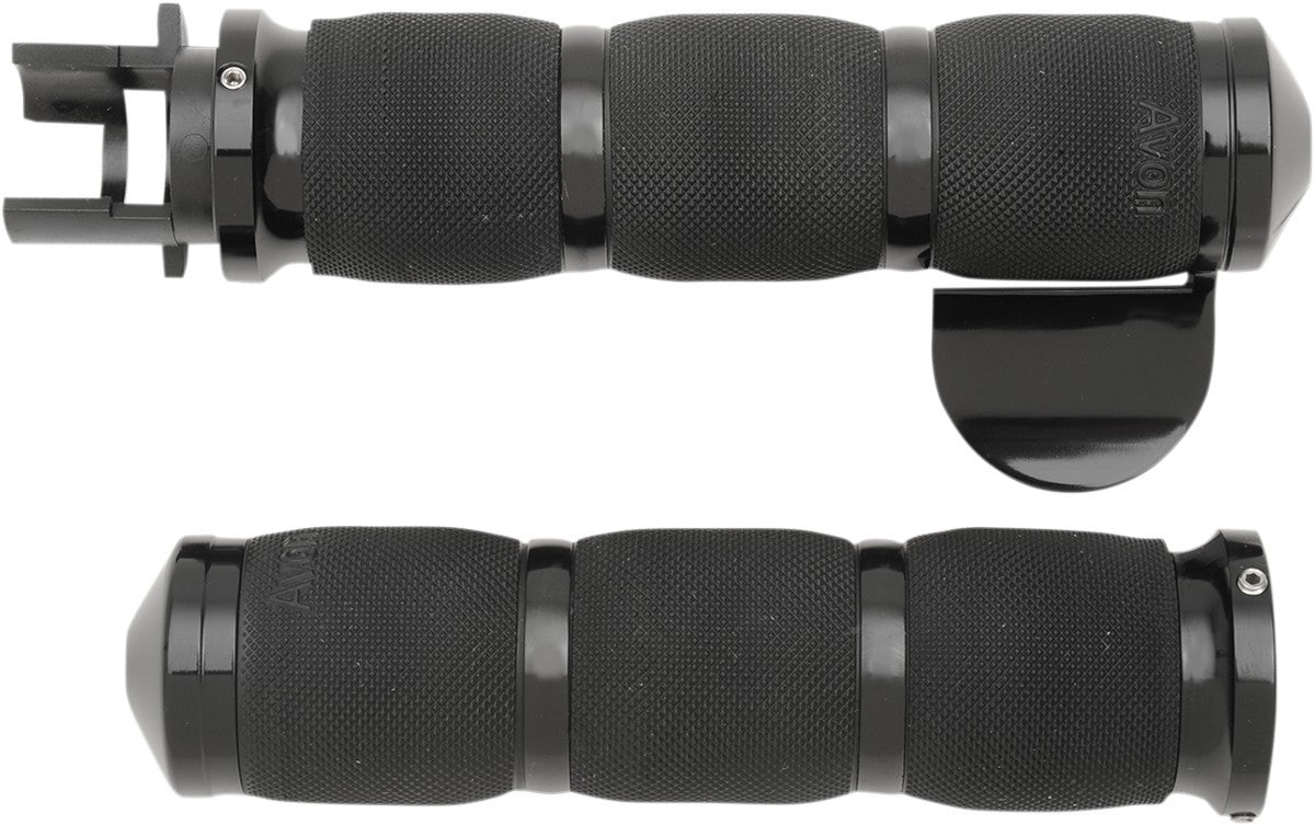 Avon Air Cushioned Grips with Throttle Boss Black Anodized MT-IN-AIR-90A-B