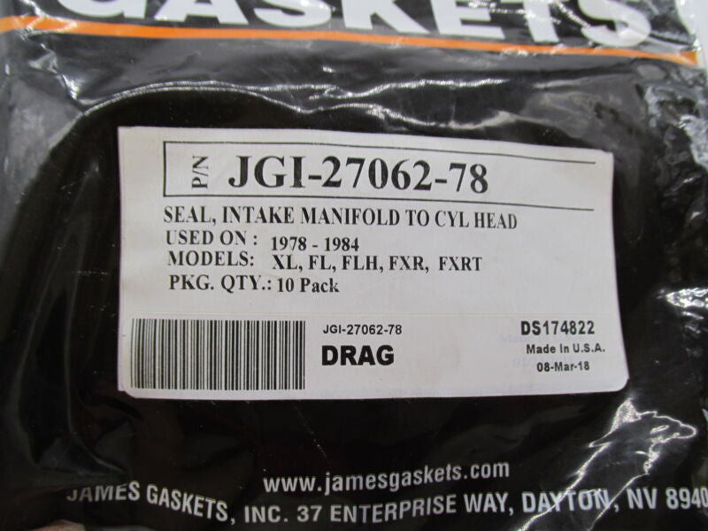 Lot of 3 James Gasket Cylinder Head Intake Manifold Seals JGI-27062-78