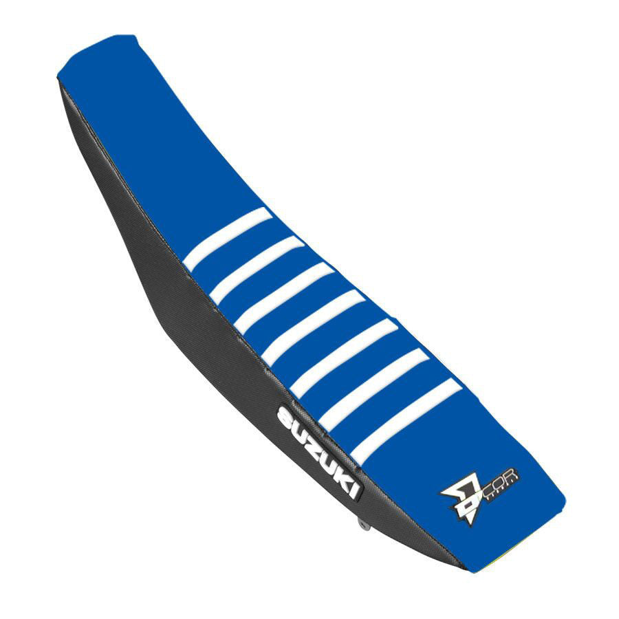 D'COR Factory Reinforced Seat Covers Black/Blue, White Ribs 30-40-460