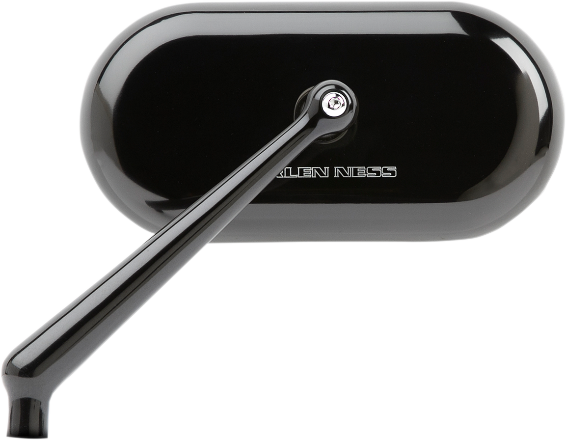 Arlen Ness Forged Oval Mirrors Black Left Hand 13-170