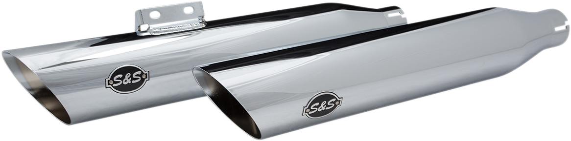 S & S Cycle Slash-Cut Mufflers Chrome 550-0736