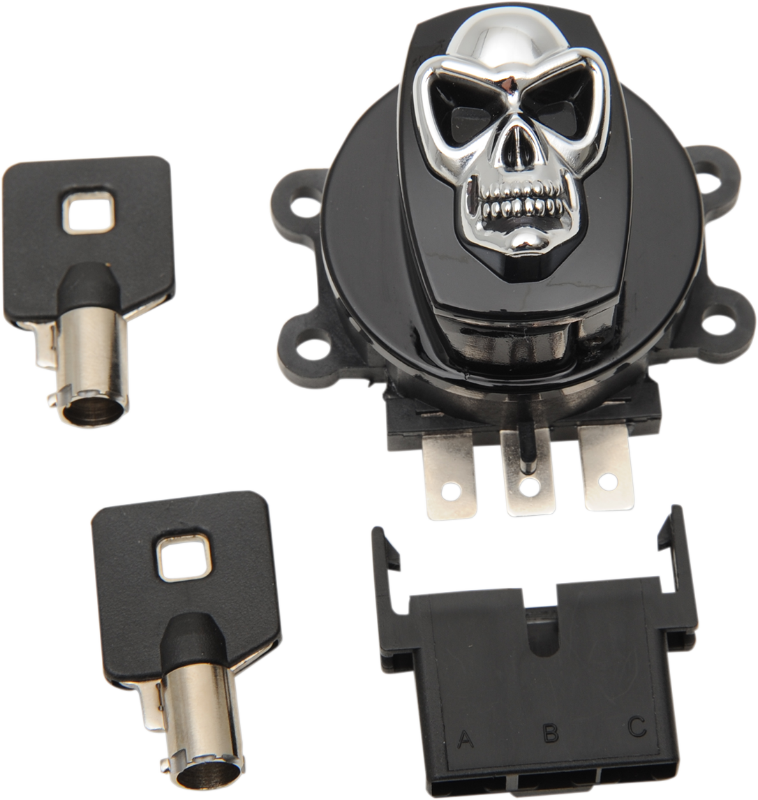 Drag Specialties Skull Ignition Switch Gloss Black 2106-0423