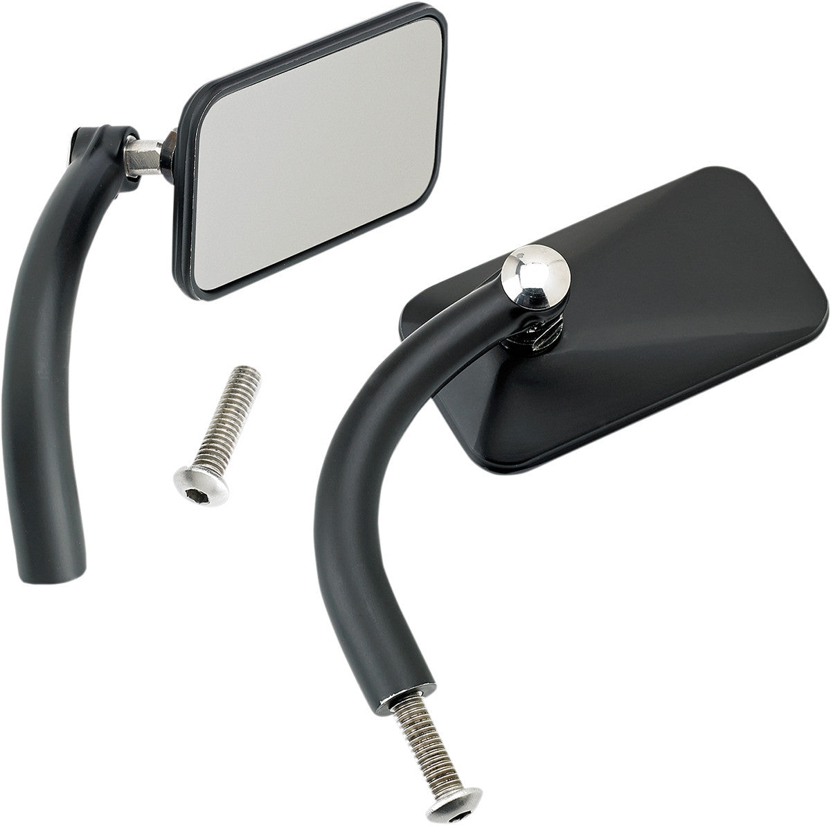 BILTWELL Utility Mirrors Black Rectangular Pair UP-REC-HD-BK
