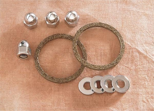 James Gasket Exhaust Port Gasket Kit Graphite Wire Gaskets, Chrome Acorn Nuts...