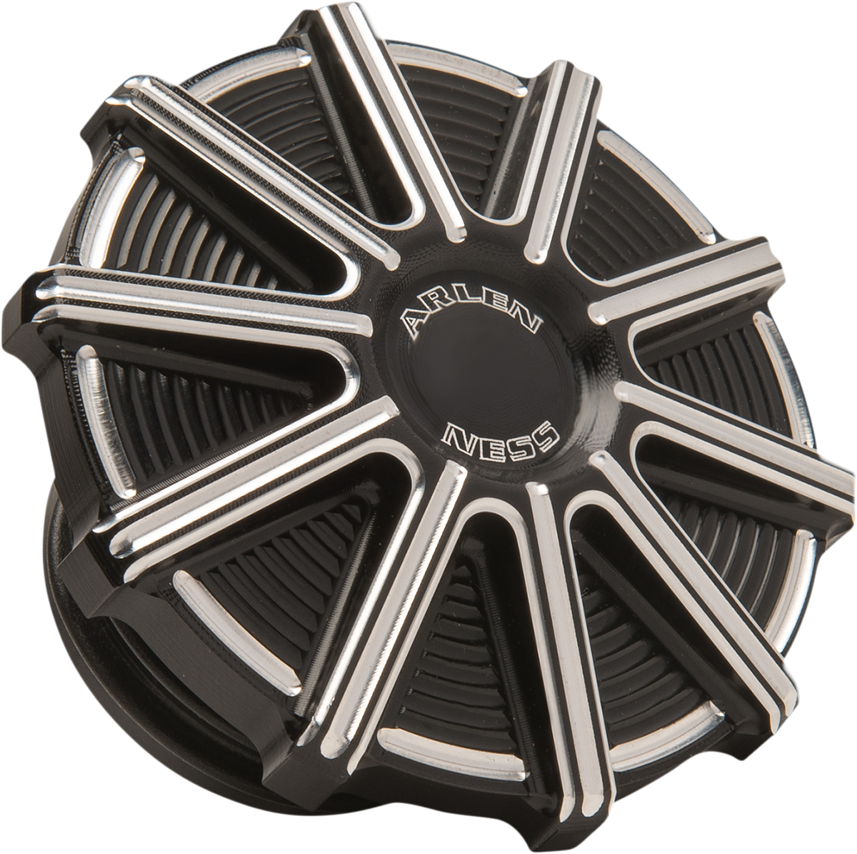 Arlen Ness Gas Cap Black Contrast Cut 10 Gauge 0703-0849