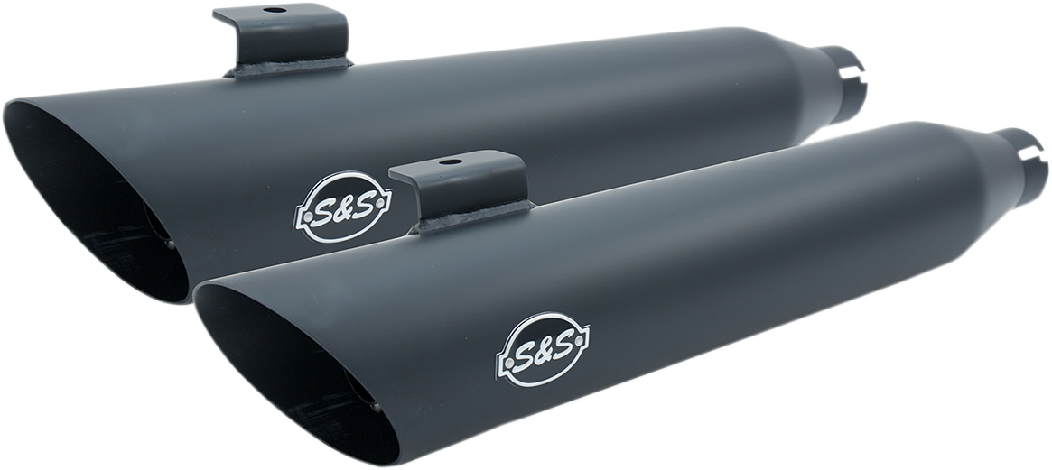 S & S Cycle Slash-Cut Slip-On Mufflers Black 550-0724