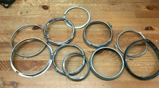 Lot of Harley Davidson Headlight Chrome Trim Rings Bezels Mixed Shovelhead EVO