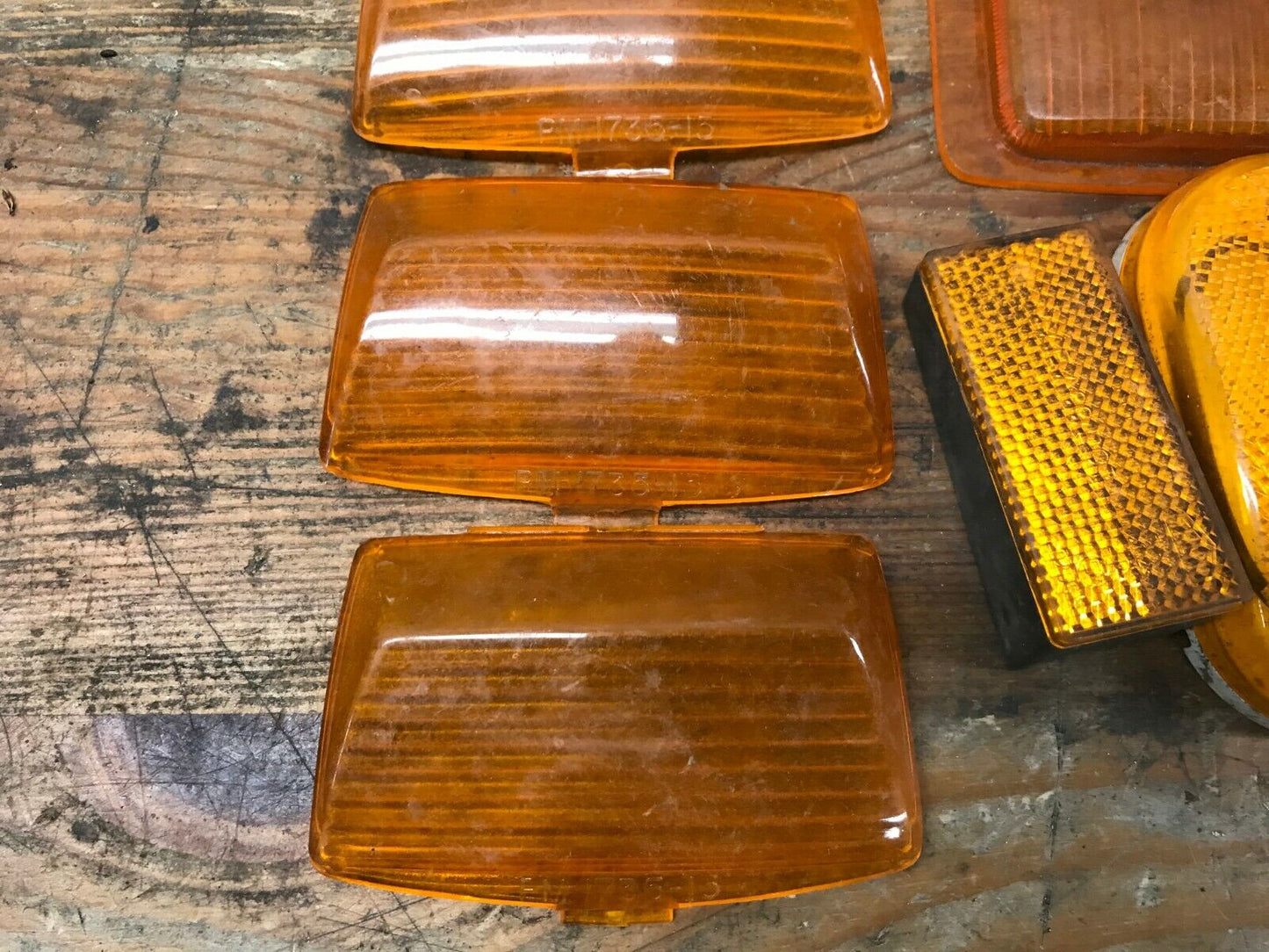 Lot of Harley Davidson Fender Light Cover Lenses Amber PM 1735-15 Grote 9020