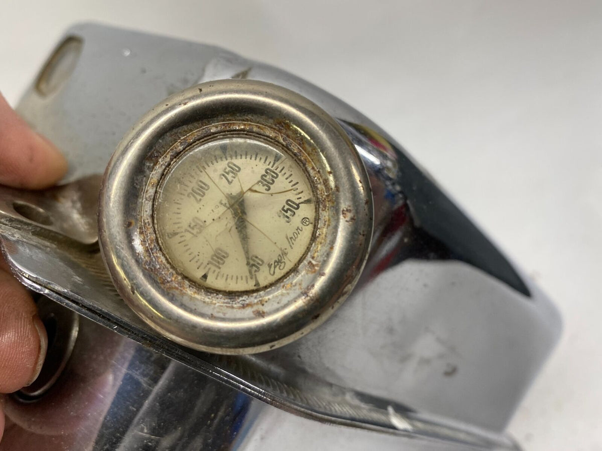 Harley Davidson Chrome Shovelhead Oil Tank w/ Temp Gauge Cap Late 70's